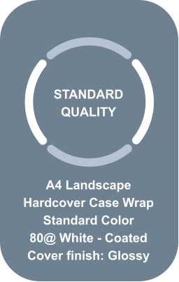 STANDARD QUALITY A4 Landscape Hardcover Case Wrap  Standard Color 80@ White - Coated Cover finish: Glossy